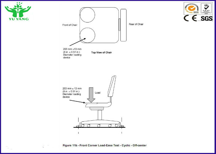 máquina de prueba de la carga estática del borde delantero de la silla de la oficina de los muebles de los 30~65cm BIFMA X5.1