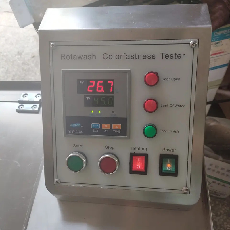 Máquina de alta resistencia de color Rotawash para pruebas de textiles con cuerpo de acero inoxidable y tiempo de funcionamiento ajustable