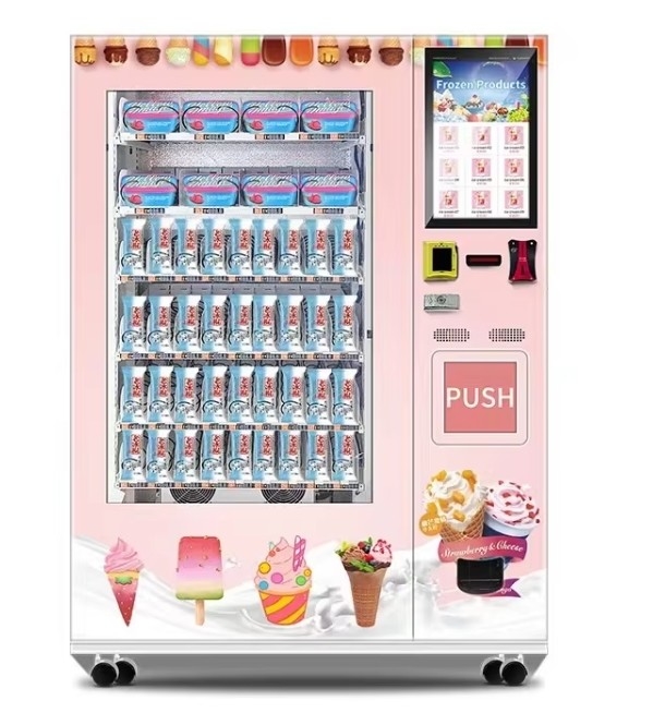 Máquina de venta automática completa para venta de helados conveniente con sistema de control remoto y alerta