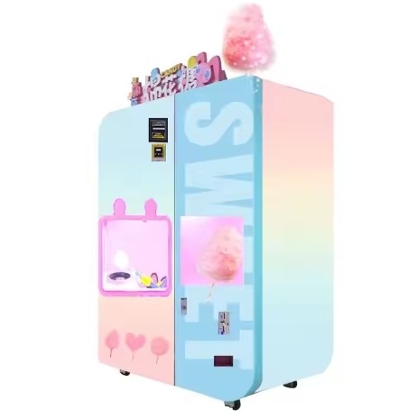 Venta de alimentos sin esfuerzo con la máquina expendedora de algodón dulce 121-200 porciones 21.52 pulgadas pantalla táctil