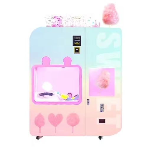 Venta de alimentos sin esfuerzo con la máquina expendedora de algodón dulce 121-200 porciones 21.52 pulgadas pantalla táctil