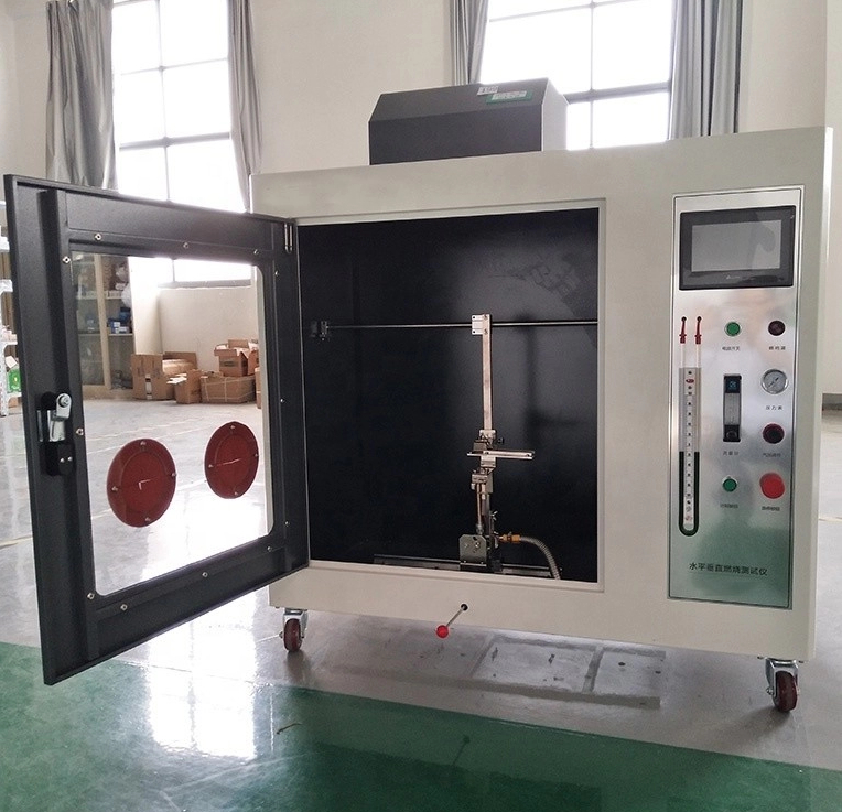 Equipo de prueba de inflamabilidad UL94 Cámara de llama horizontal y vertical para materiales plásticos en dispositivos eléctricos de consumo