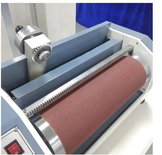 Máquina de ensayo de abrasión DIN conforme a ISO 4649, instrumento de ensayo textil para el recuento de resultados