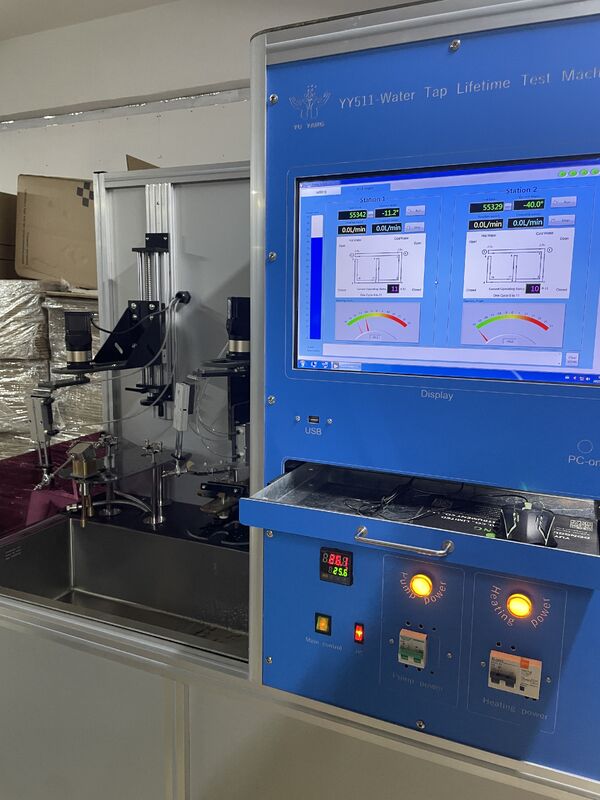 Probador de vida útil de interruptores de grifo profesional EN817, circulación de agua automática con calefacción, pruebas simultáneas de 2 estaciones para la evaluación de la durabilidad del grifo