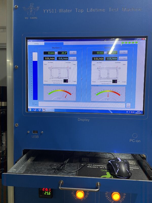 EN817 Máquina de ensayo del ciclo de vida de los grifos controlada por ordenador con velocidad ajustable (0-15/min) y construcción de acero inoxidable