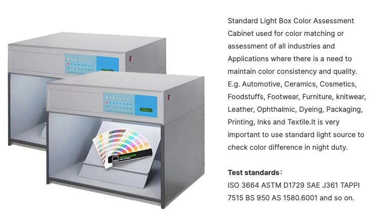 Cabinet de coincidencia de color YUYANG Cabinet de evaluación de color de fuente de luz estándar para inspección de tinta de pintura textil