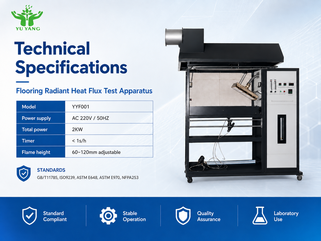 ISO 9239-1 ASTM E 846 Máquina de ensayo del aparato de ensayo del flujo de calor radiante del suelo