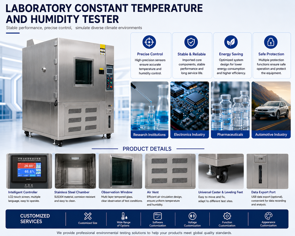 Equipo de laboratorio de ensayo de fiabilidad de la temperatura y la humedad para cámara de simulación climática programable