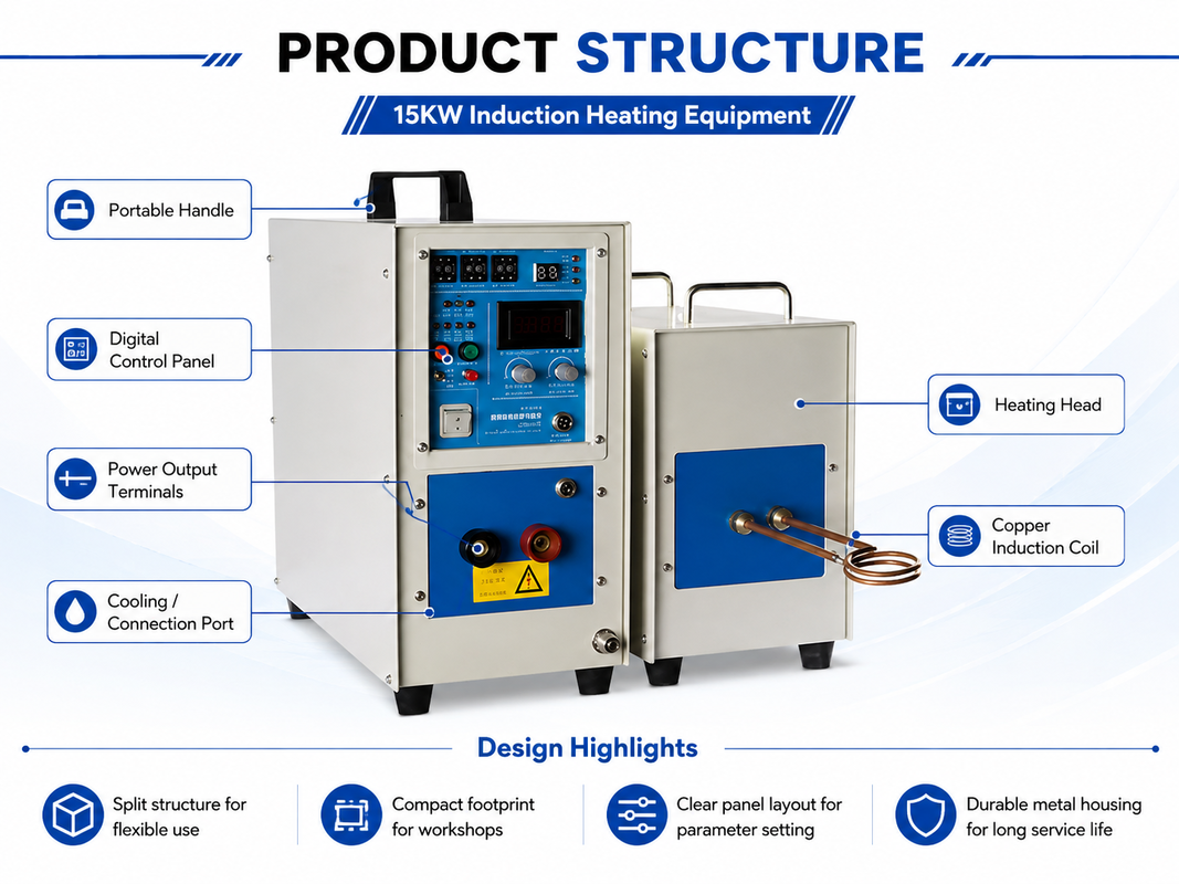 15KW High Frequency Induction Heating Machine Customized Quenching Welding Equipment for Metal Heating