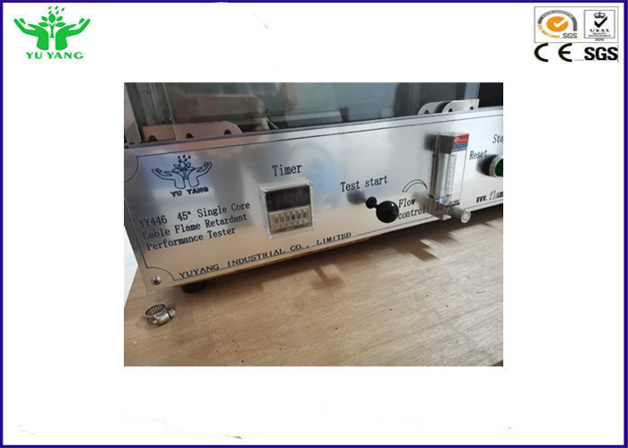 45° escogen el equipo de prueba de la inflamabilidad del cable de la base GB/T 25085 0,1 L ~ 1 l/min