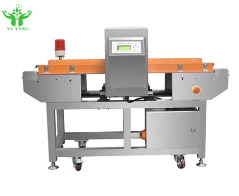 Detector de metales de calidad alimentaria con sistema de rechazo de alarma de sonido y luz para el control de calidad