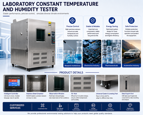 Cámara climática programable de alta precisión de 220V para gabinete de prueba, máquina de temperatura y humedad constante de 1 año
